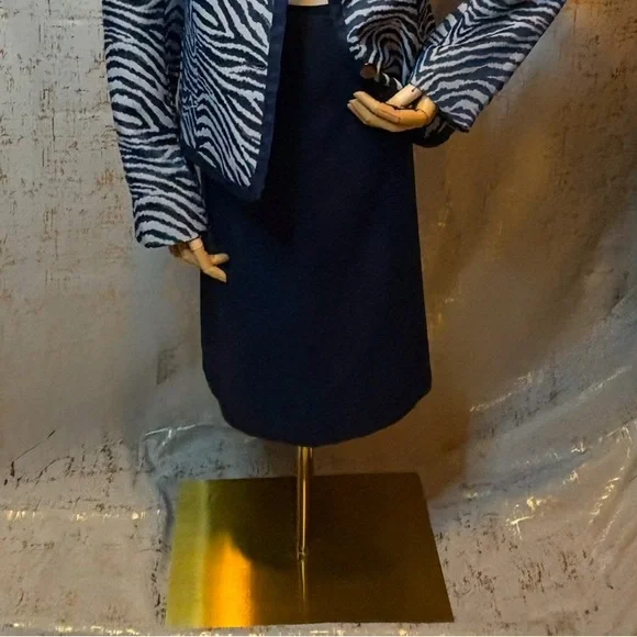 Isabella Navy and Gray Zebra Print Blazer - Picture 10 of 10